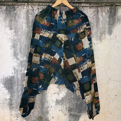 Vintage Mannen Casual Vrouwen Thaise Harembroek Baggy Boho Losse Aladdin Boho Festival Hippy Kiel Hoge Taille Jumpsuit Broek: style 09