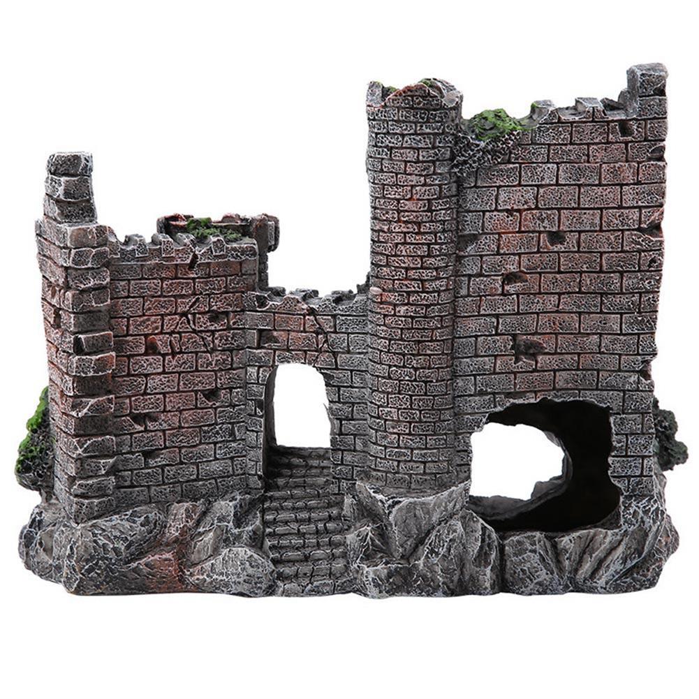 Simulate Retro Castle Pet Hiding Resin Decoration for Aquarium Fish Bowl Landscaping