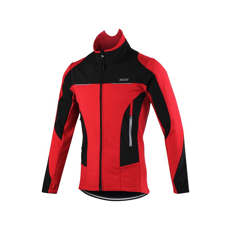 Vinter cykeljakke herre fleece varm reflekterende jakke vindtæt cykel outfit udendørs sport mtb cykel cykel orange jakke