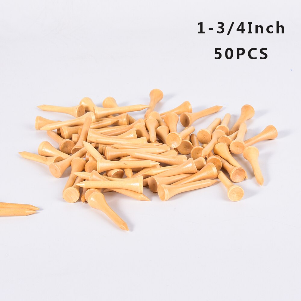 50/100 stk golf tees bambus 83mm 70mm ubrydelig tee golf træning swing øvelse tilbehør mindre friktion stærkere 4 størrelse bulk: 42 mm 50 stk
