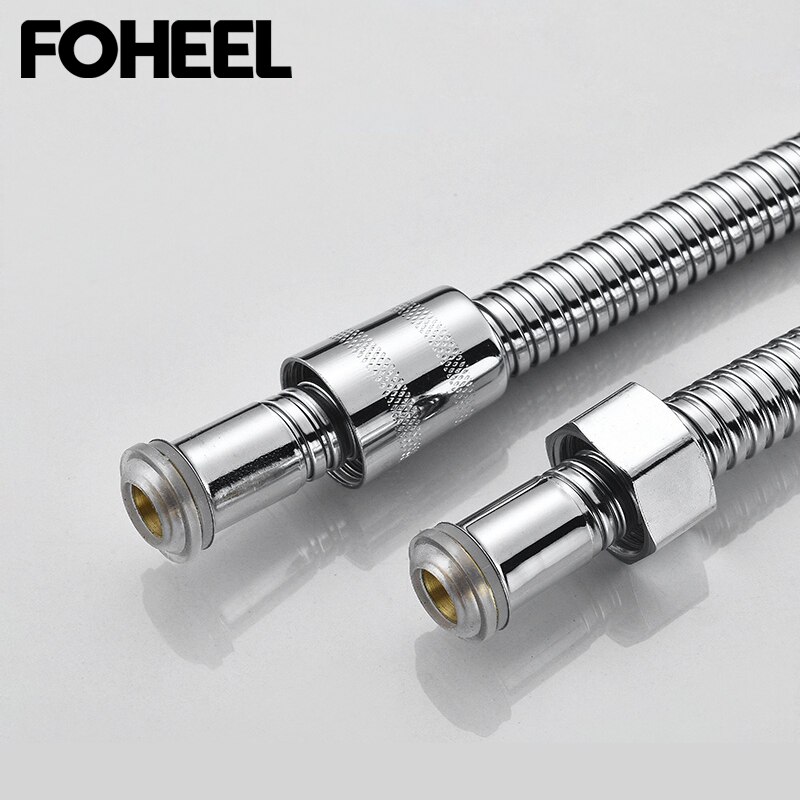 Foheel mangueiras de encanamento mangueira flexível 1.5m aço inoxidável mangueiras de chuveiro acessórios do banheiro atacado dropshipping