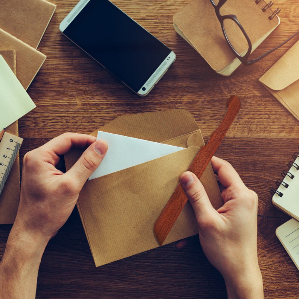 1Pc Mini äußern Verpackung Öffner Holz Manul Papier Schneider für Heimat Sekretariat