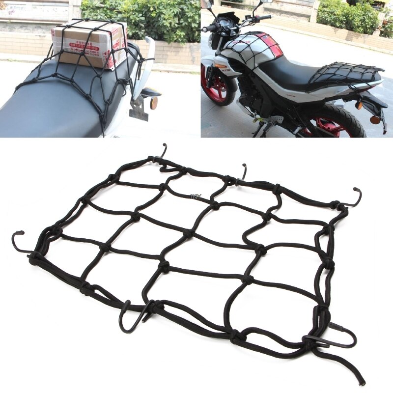Motorcykel bagage netto cykel 6 kroge holder brændstoftank bagage mesh web styling