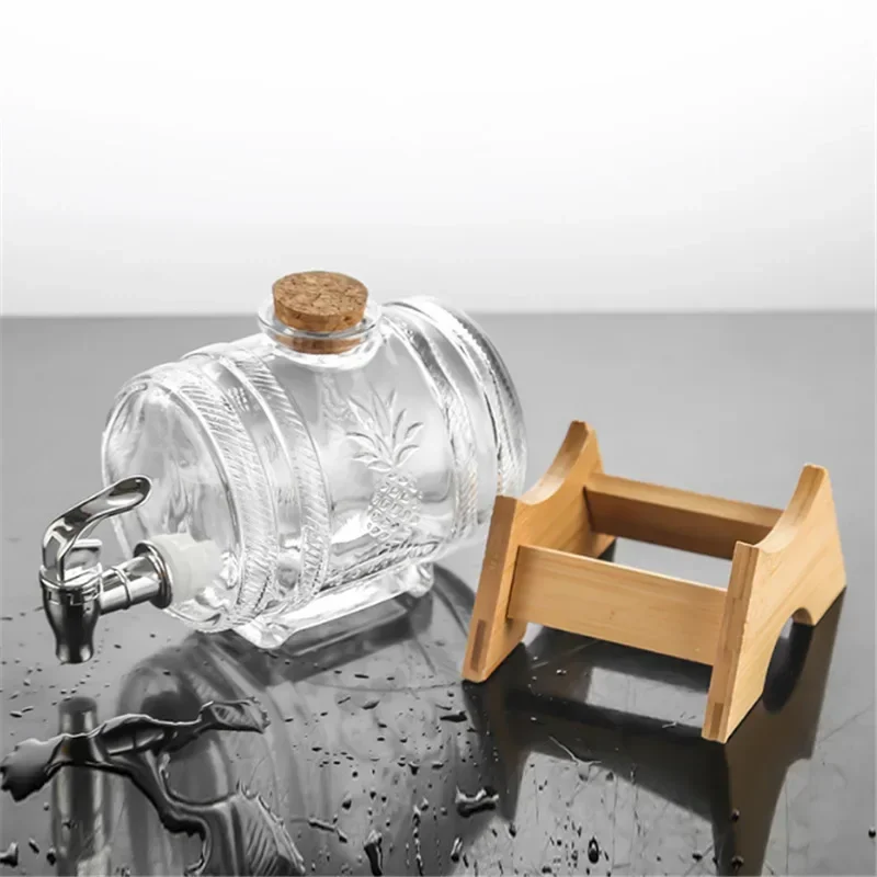 Whiskey-Dekan ter mit Holz stütze, bleifreies Glas-Barware, klare Wein karaffe für Schnaps, Scotch-Bourbon