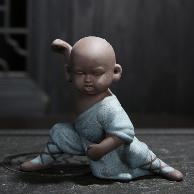 Lille munk skulptur statue keramik boligindretning håndværk kinesisk stil te sæt skulptur buddha statue bedst: Nyt 2