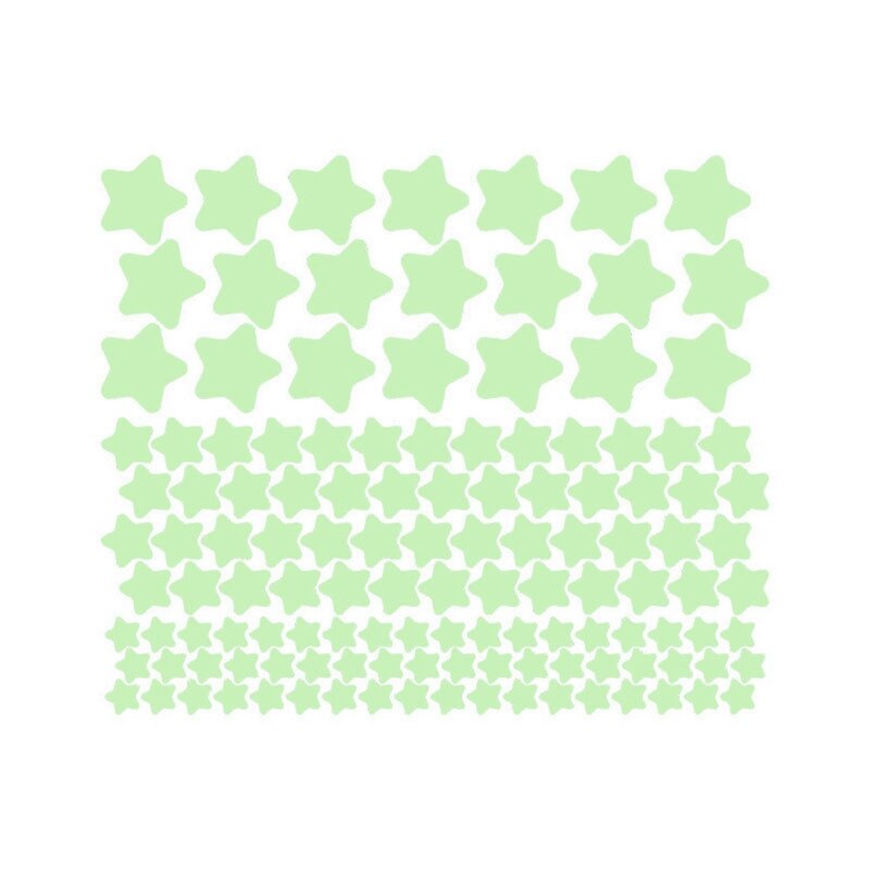 27 Stks/set Lichtgevende Muurstickers Glow In The Dark Sterren Vorm Sticker Decals Groen Fluorescerende Stickers Voor Kids Baby Kamers