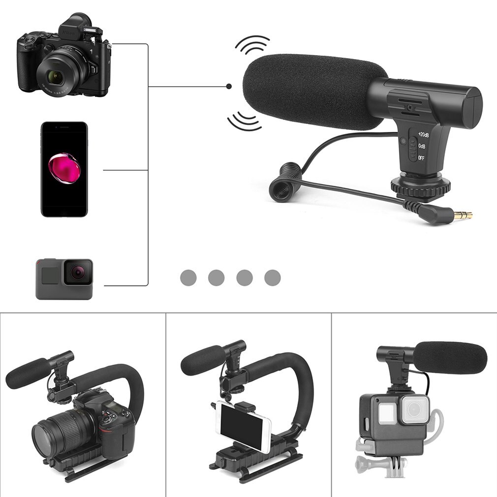 MIC-05 3.5mm Microphone SLR Camera DV Stereo Microphone For VLOG Camera Interview News Recording Microphone