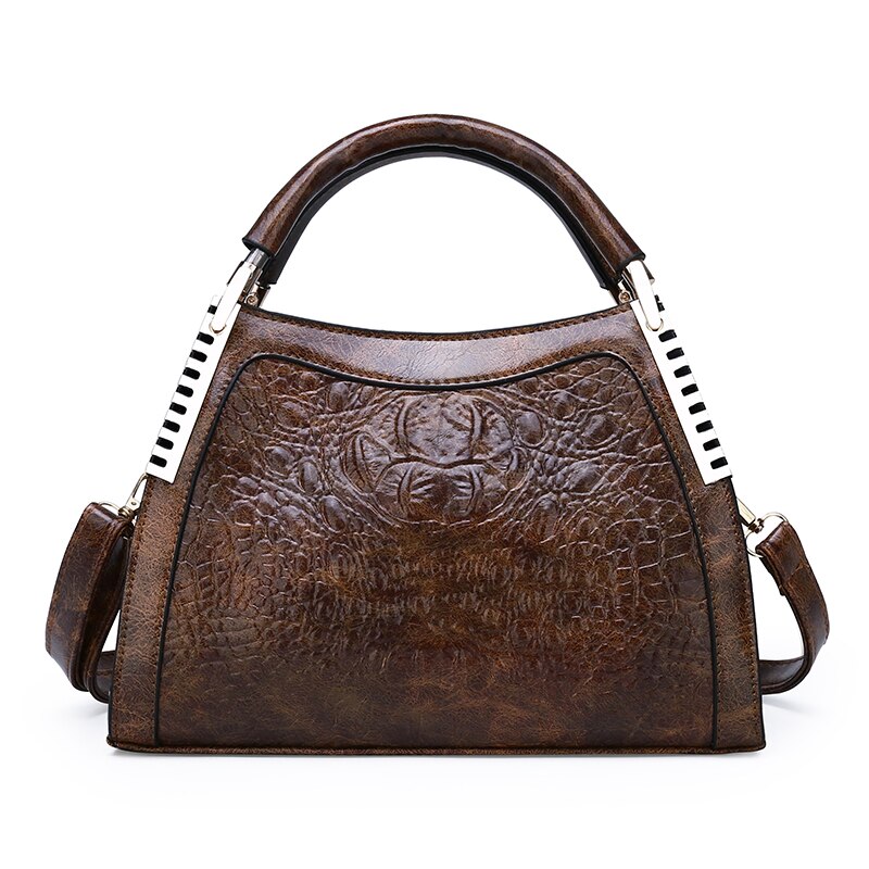 Gykaeo Luxe Handtassen Vrouwen Tassen Mode Krokodil Patroon Schoudertas Dames Party Messenger Bags Bolsa Feminina: Coffee One