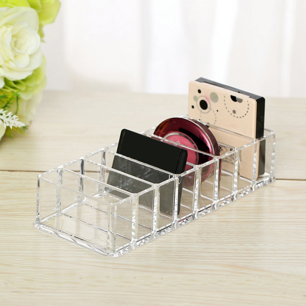 Eyeshadow Display Divided Makeup Organizer Clear Acrylic Compact Organizer Blushes Highlighters Stand Storage Box