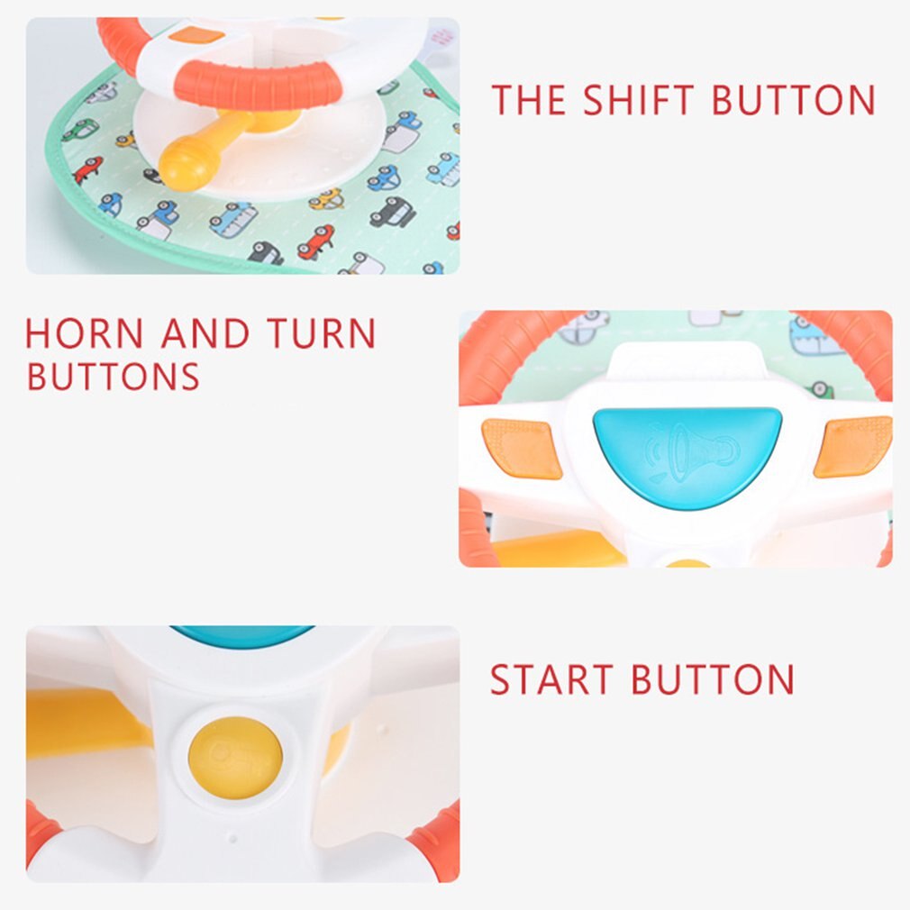 Baby Car Back Seat Steering Wheel Infant Driving Wheel Eletric Simulation Toy With Light Sound For Infant Boys Girls Toddlers