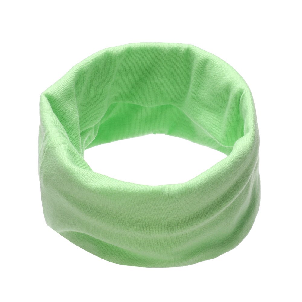 Kids Leuke Katoenen Sjaal Solid Print Kinderen Herfst Winter Warm Winddicht Sjaals Jongens Meisjes Multipurpose O Hals Ring Sjaal: Licht Groen