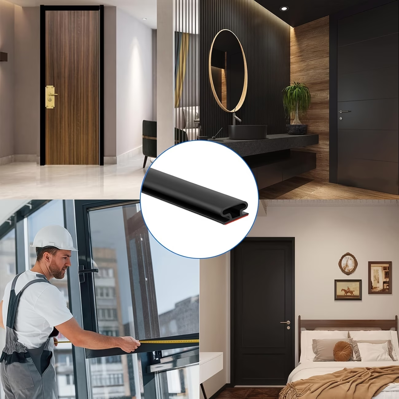 1 Pc 1/3/6 M Geluidsisolatie Weerstrippen Winddicht Deurafdichting Strip Rubber Zelfklevende Deur Frame Isolatie huishoudelijke