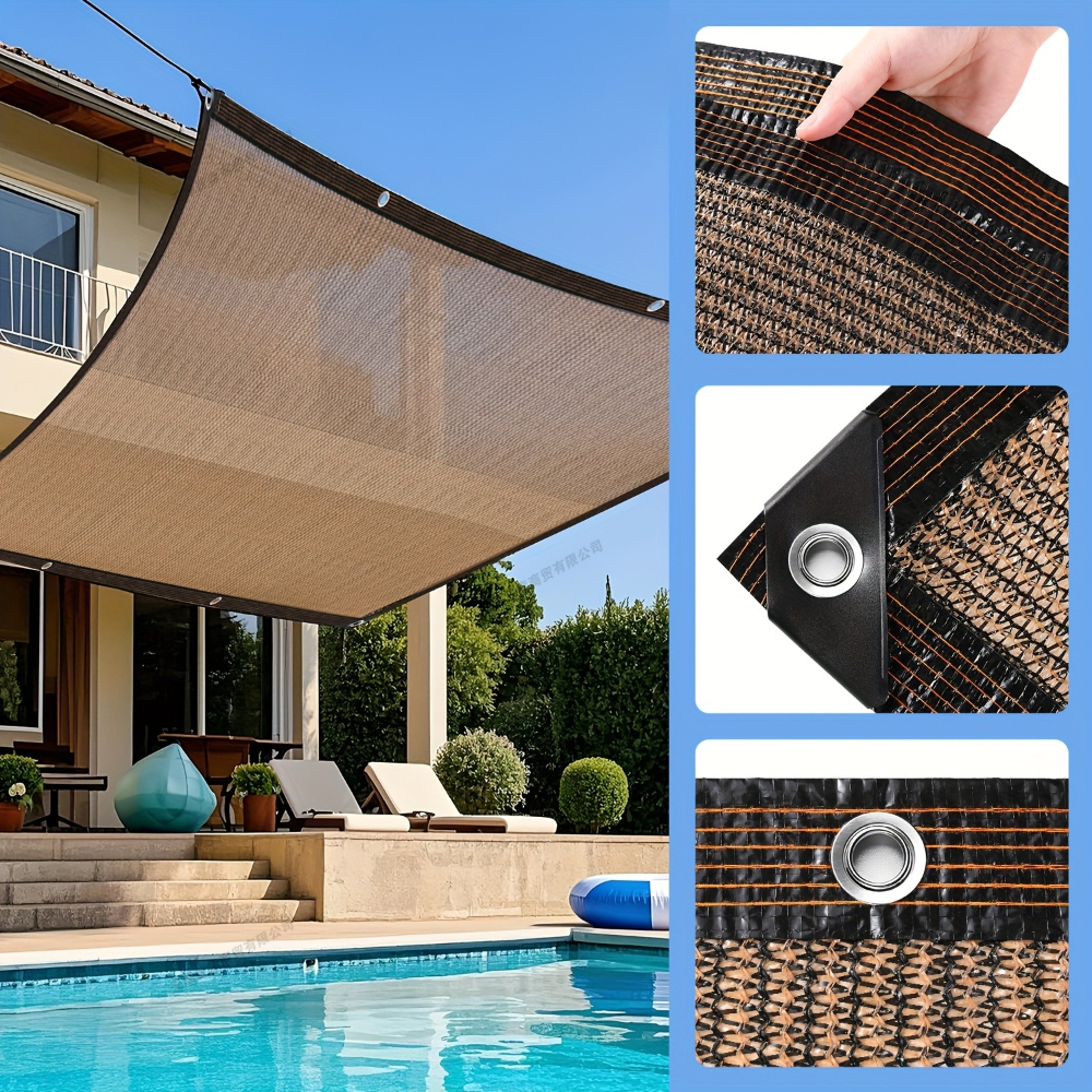 Paño de sombra para pérgola de Patio con ojales, cubierta de red parasol, dosel de protección UV para terraza de jardín al aire libre y reuniones de patio trasero