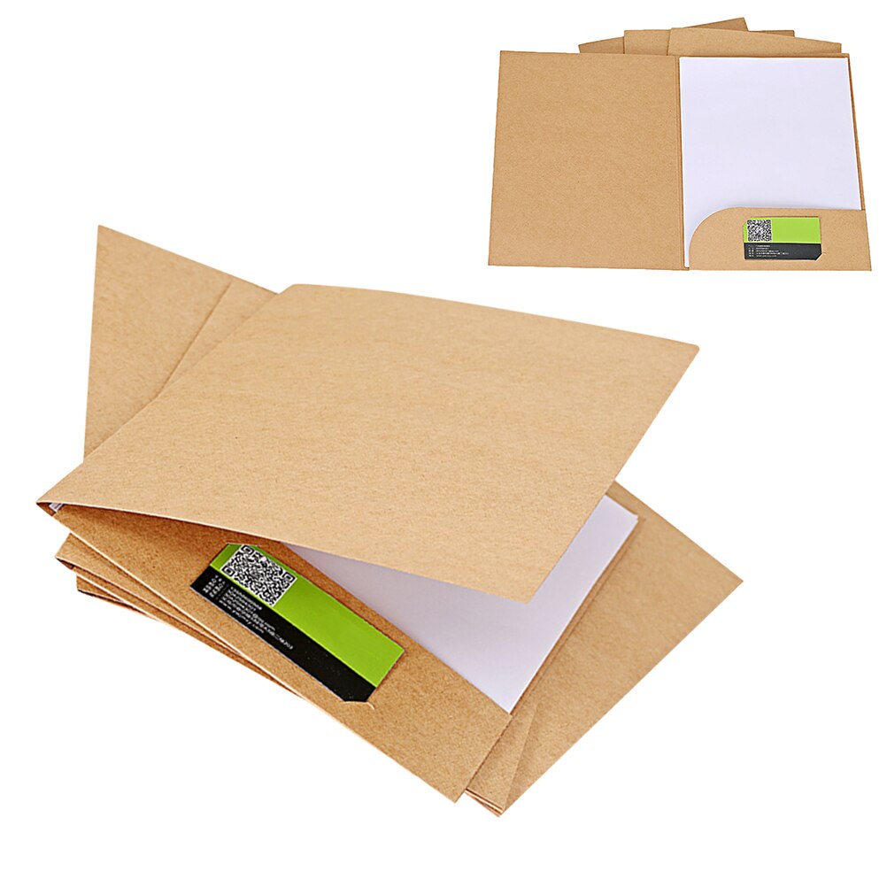 20pcs A4 File Folder Kraft Paper Presentation Folder Project File Document Folder School Office Stationery Accessories