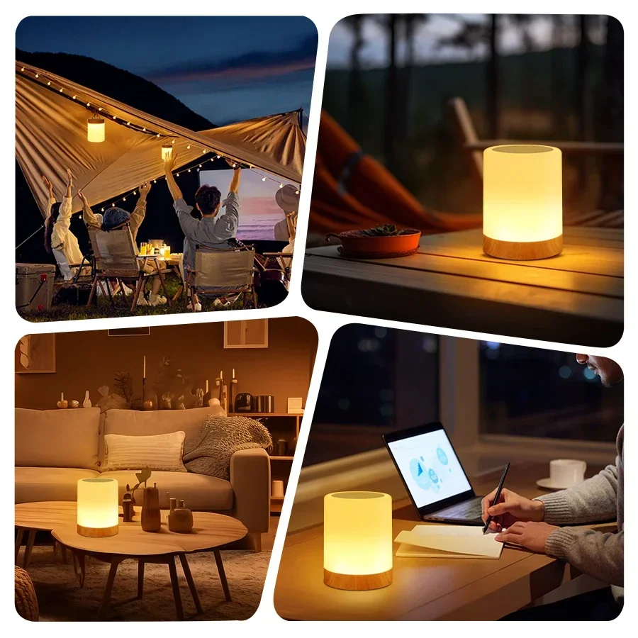 LED Tisch Lampe berühren Nacht Nacht Lichter RGB USB Aufladbare Nachtlicht Für Schlafzimmer Esszimmer Schreibtisch Dekoration Beleuchtung