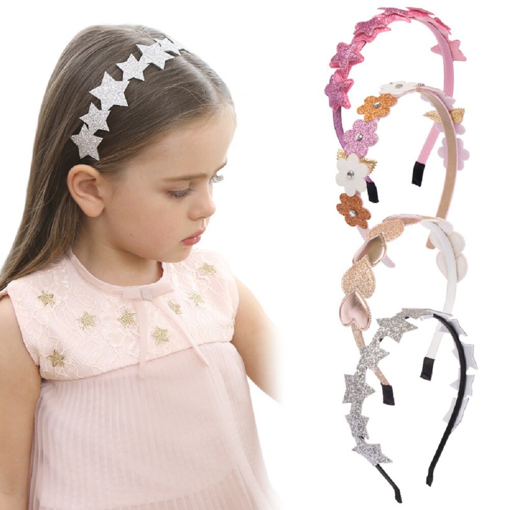 1Pcs Kids Haarband Shiny Sequin Liefde Cherry Hart Hoofdband Bb Party Haar Accessoires Meisje Haarband