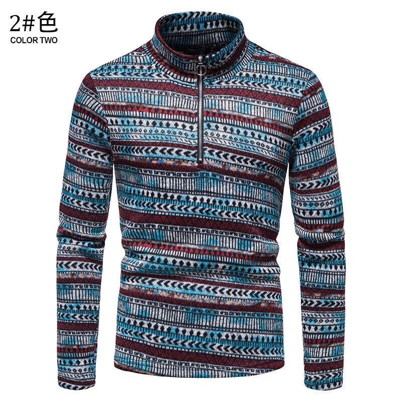 Suéter de punto para hombre, chaqueta de manga larga, cárdigan de lana con suéter, informal, cuello levantado, celebridad, Invierno: 2 / US L