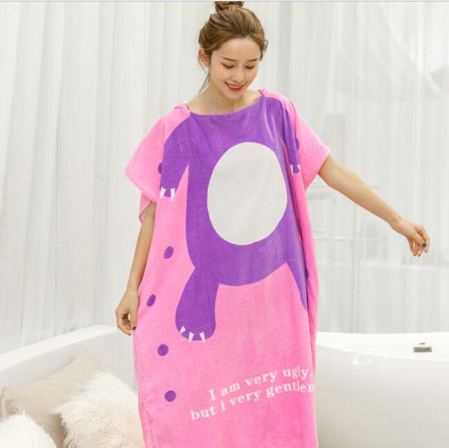 Bawełniany ręcznik materiał dla dorosłych miękkie Super chłonne płaszcz kreskówka szlafrok z kapturem ręcznik plażowy domu szlafrok szlafrok: 4 / S 155-165cm