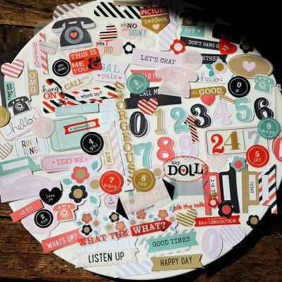 Tarjetas de PVC + PAPEL DE LA VIDA feliz, forma troquelada para planificador feliz de álbumes de recortes/fabricación de tarjetas/manualidades de proyectos de diario, 130 Uds.: 020