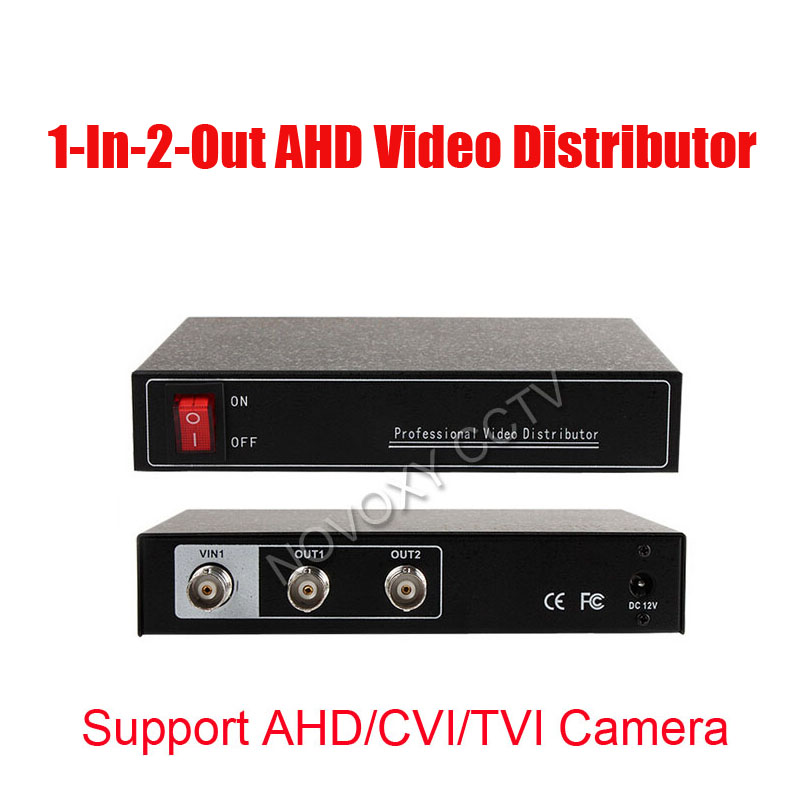 HD 1 In 2 Out AHD CVI TVI BNC Video Distributor Amplifier 1CH To 2CH Splitter For CCTV Security Camera DVR System