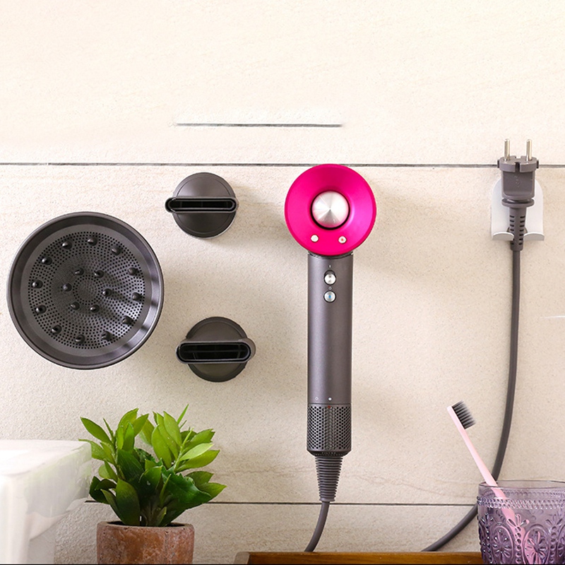 Offre Spéciale Sèche-Cheveux Titulaire pour Dyson Sèche-Cheveux Support Mural Prise De Courant, diffuseur Et buse Boîte De Rangement
