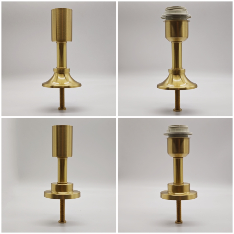 Accessoires d'assemblage de lampe de bureau en laiton, abat-jour de vase en céramique et verre E27, accessoires de lampe de table à monter soi-même, partie de base de lampe en cuivre