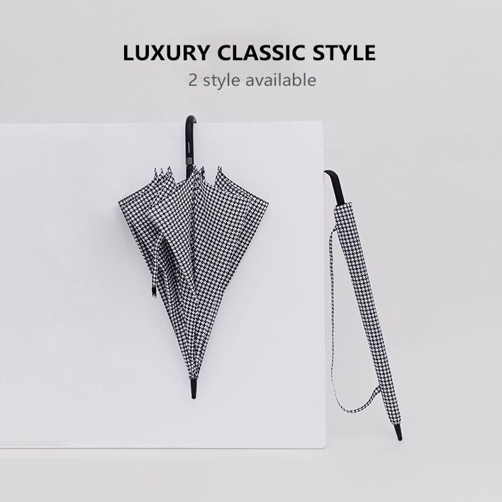 Donna di modo Ombrello pezzato De Poule Ragazze Ombrelli Da Pioggia Donne Resistente Al Vento golf Grande borsa da Viaggio Lungo Signore Ombrello 8K Automatico