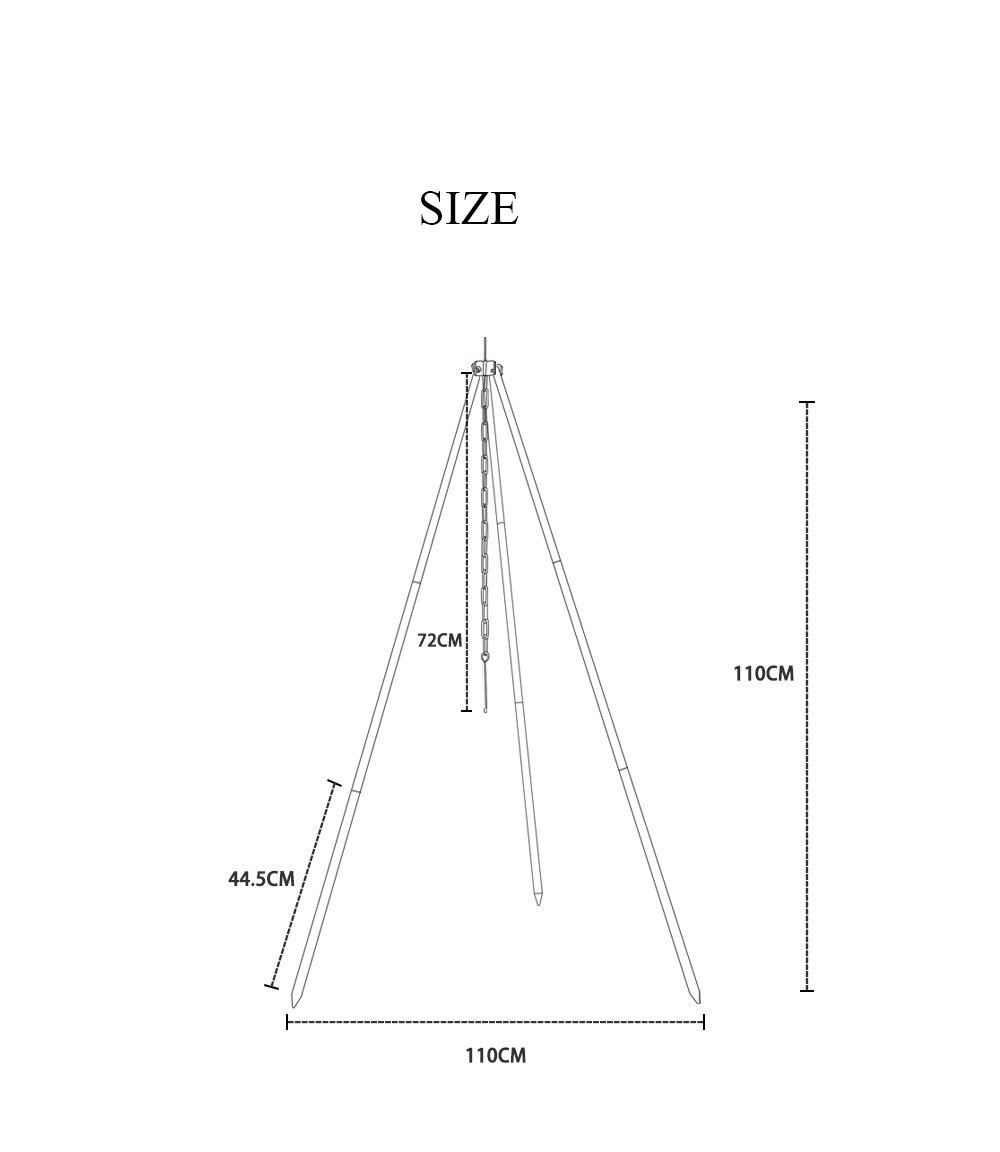 Camping Picnic Cooking Tripod Fire Hanging Pot Outdoor Campfire Cooking Utensils Picnic Cooking Utensils Barbecue Camping Tools