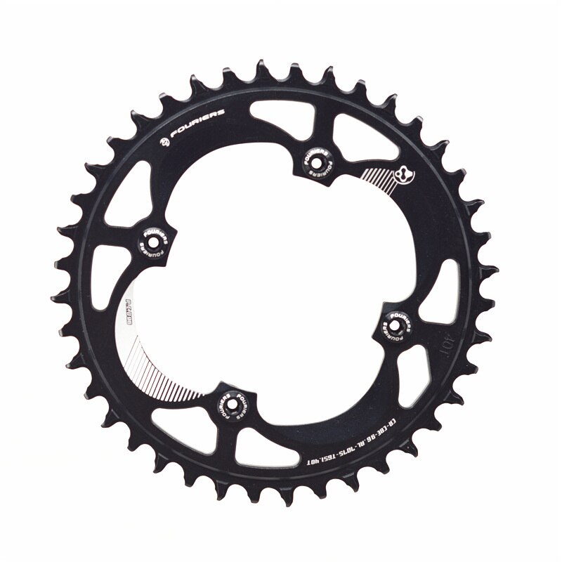 Fouriers mtb positivo e negativo rotonda dente piatto disco singolo mountainbike disco 94 96 104 120 bcd cykel kædehjul