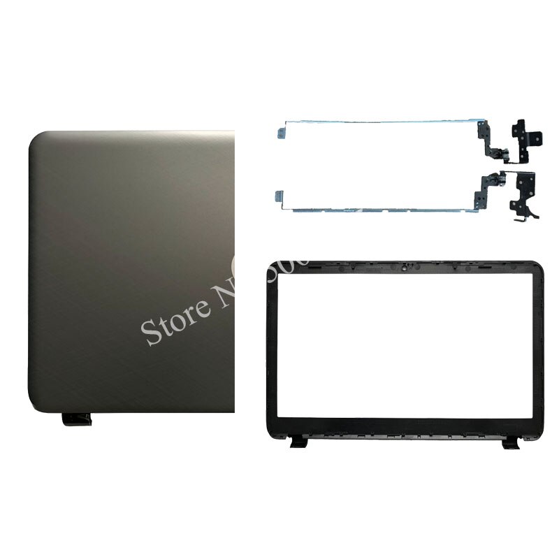 Nouvelle couverture arrière d'ordinateur portable LCD/lunette avant LCD/charnières pour HP 15-h005la 15-G 15-R 15-S 15T-R000 15Z-G000 245 250 N2815 256 15.6: Gray B and Hinges