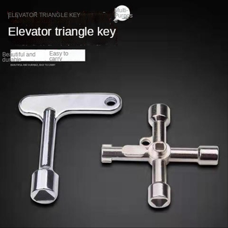 Multi-Function Triangle Lock Key Elevator Key Triangle Opposite Four Corners Square Round Hole Train Door Electric Box Valve