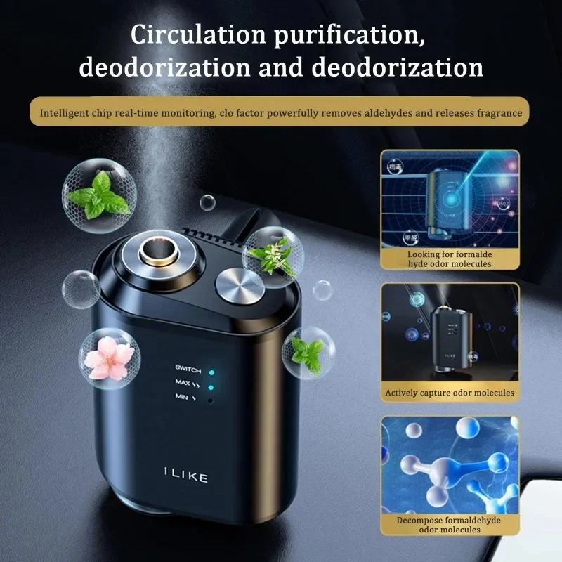 Difusor de coche eléctrico, ambientador de ventilación de aromaterapia con función de niebla humidificador para accesorio de actualización de aire Interior de vehículo
