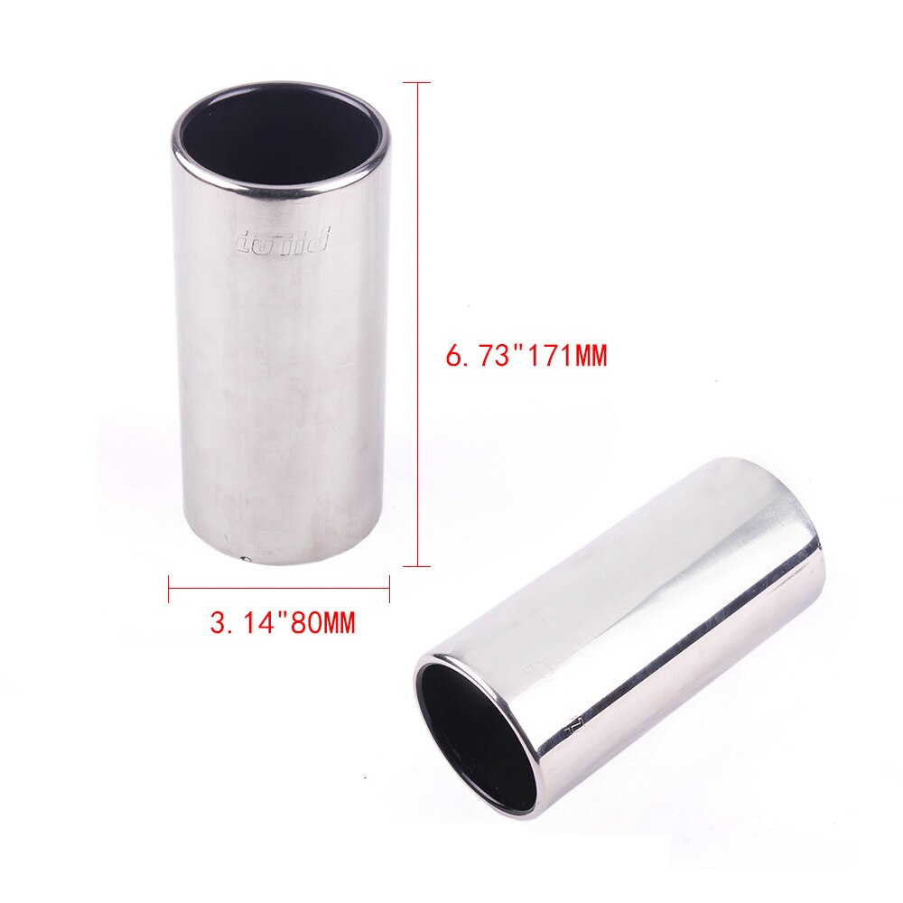 RASTP-80mm Stainless Steel Exhaust Round Muffler Tip Trim Modified Car Rear Tail Throat Liner RS-CR1012