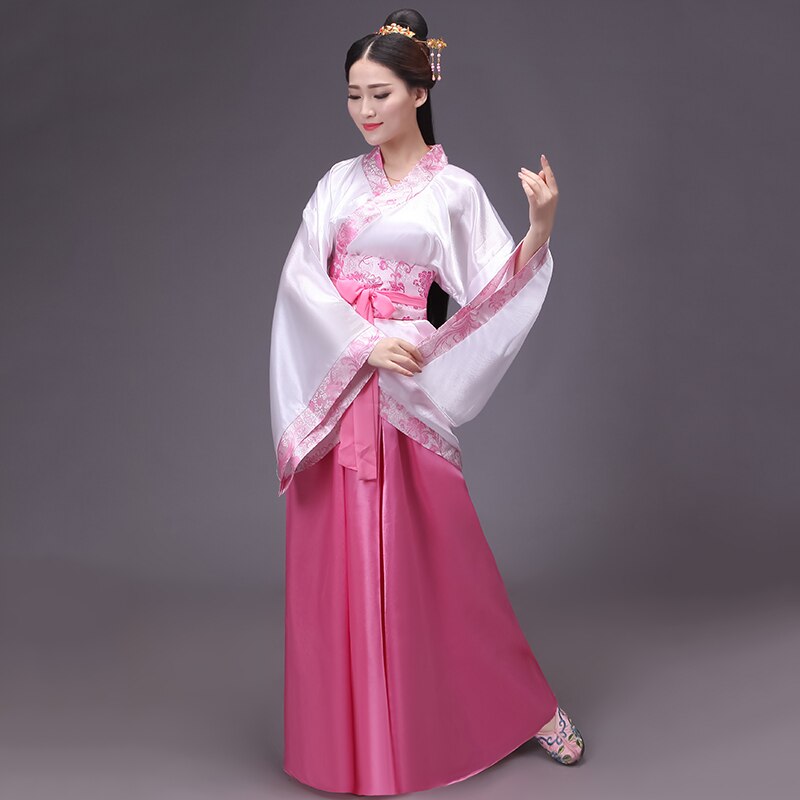 4 farbe Traditionelle Chinesische Kleidung Alte tanzen Kostüm Hanfu für Frauen Festival Outfit Frau Leistung Kostümich Kleid: Rosa / L(Höhe 168-175CM)