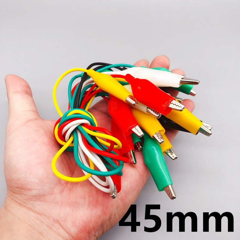 10Pcs Kleur Riem Draad Alligator Clip Elektronische Diy Schede Elektrische Clip Tweekoppige Test Clip Voeding Test lead Kabel