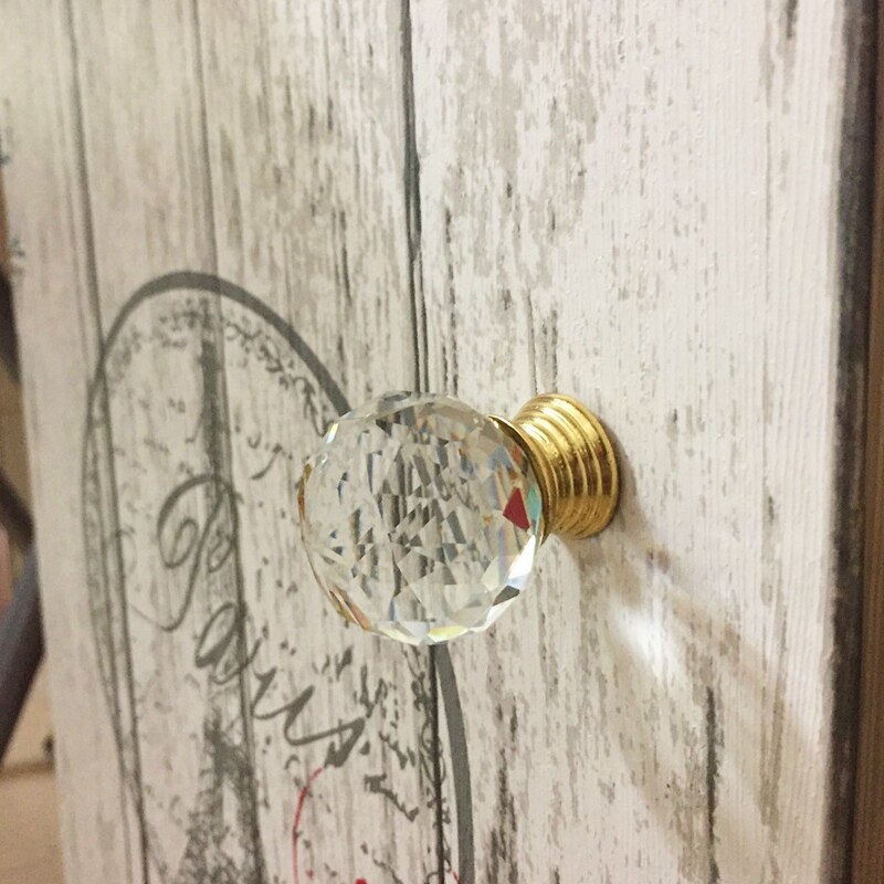 Goud 10 stuks 30mm kristalglas kastknop ladegreep keukendeur garderobe hardware gebruikt voor kast lade kist