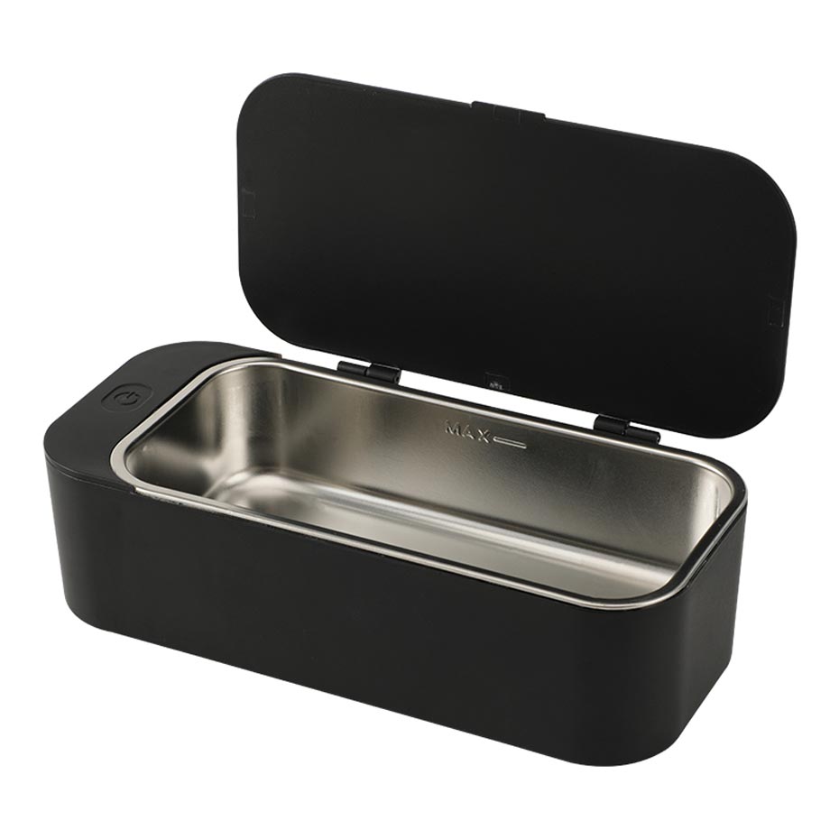 Ultrasonic Cleaner Stainless Steel Washing Bath Machine Glasses Jewelry Watch Denture Mini Ultrasound Wave Cleaning Tank: Black / EU