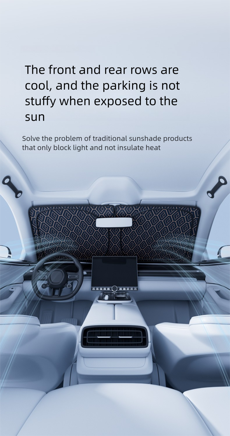 Pára-brisa atualizado sombra de sol para carro engrossar isolamento térmico resfriamento pára-sol uv-reflexo proteção solar capa cobertura completa