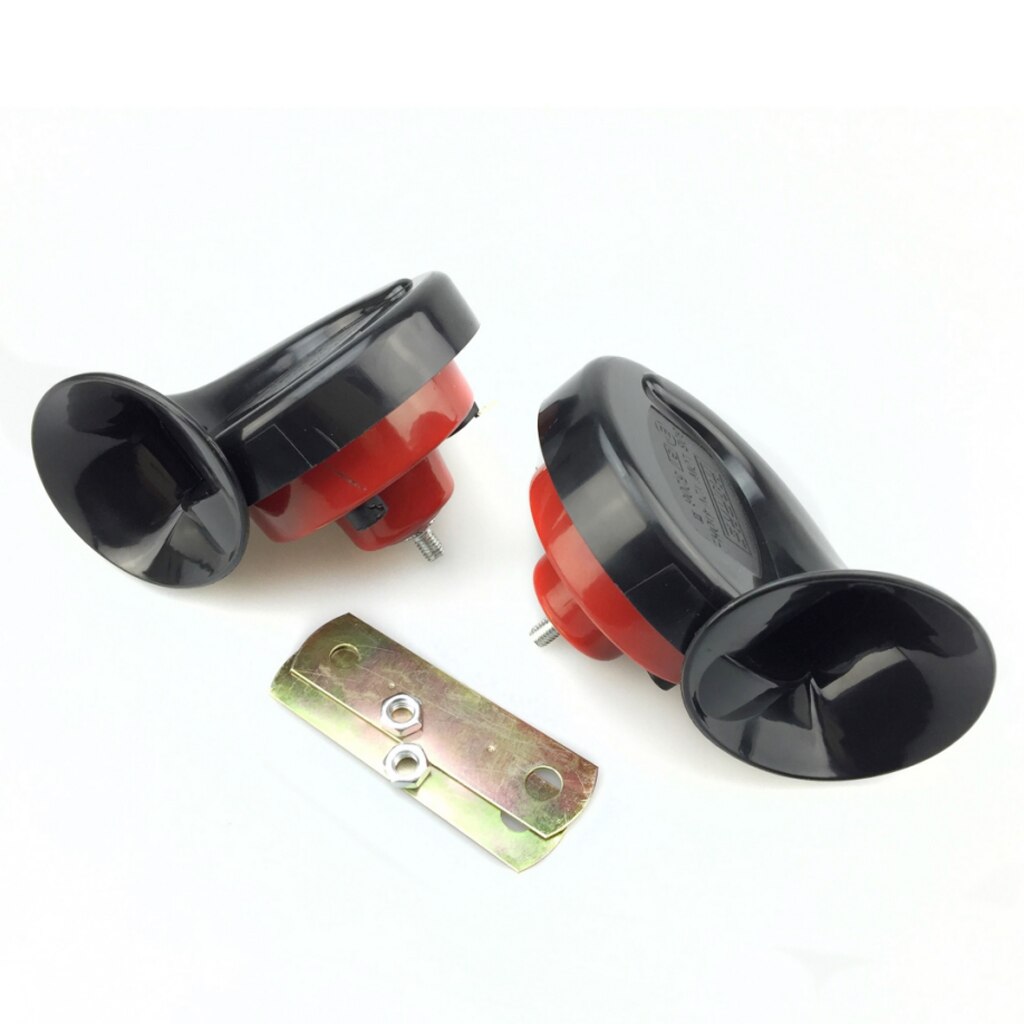 12V Dual-tone Air Horn Sound Siren Snail Horn For Truck Car Bus Boat Red