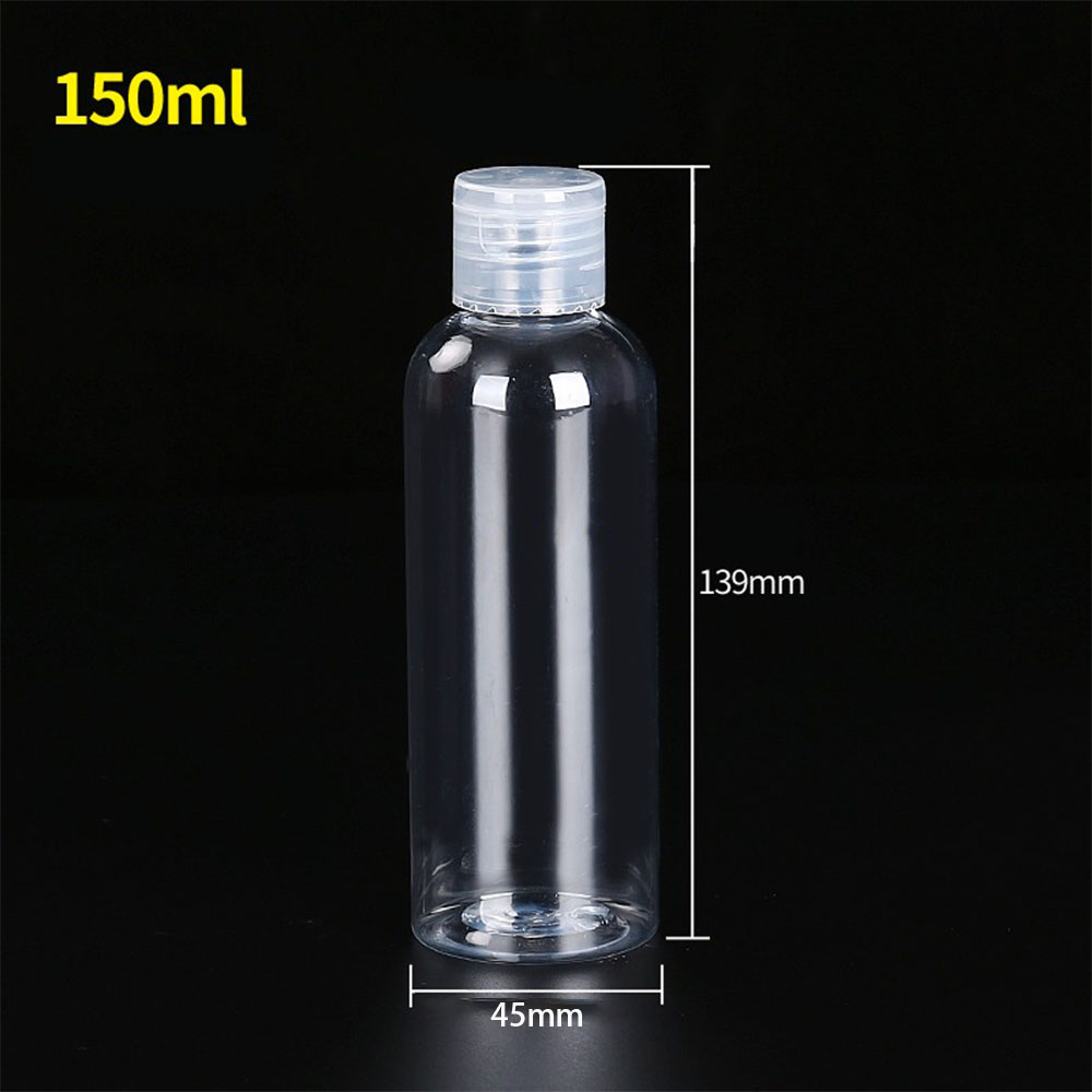 Reiseflasker 15ml 30ml 50ml 100ml 150ml 200ml 250ml 500ml lotionflaske gjennomsiktig plasthetteglass til kjæledyr med vippelokk for kosmetikk