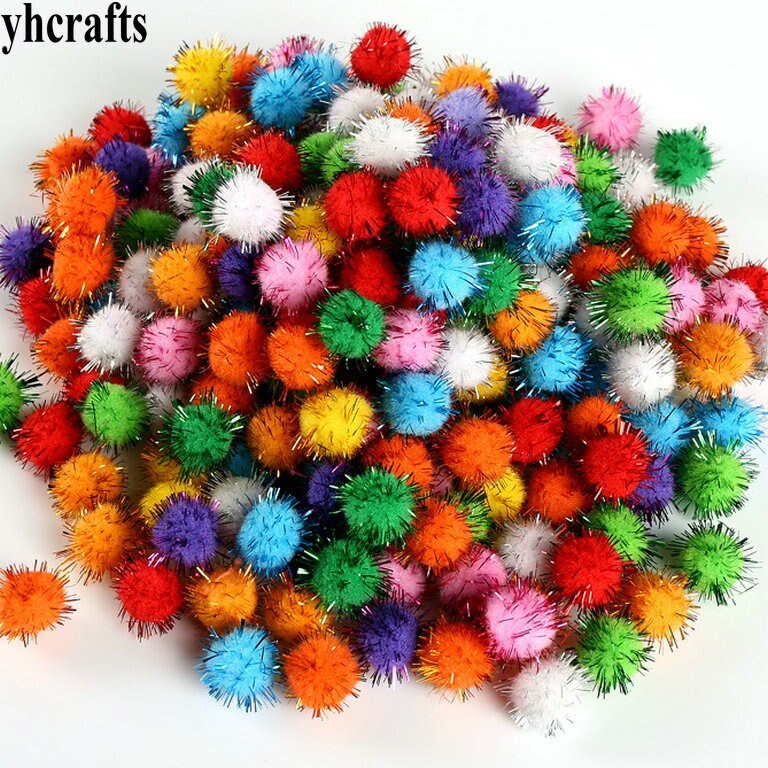 50PCS 2,5 cm Glitter bommel Lametta Chenile pom-poms Kinder DIY handwerk material Weihnachten ornament Aktivität Kindergarten zubehör