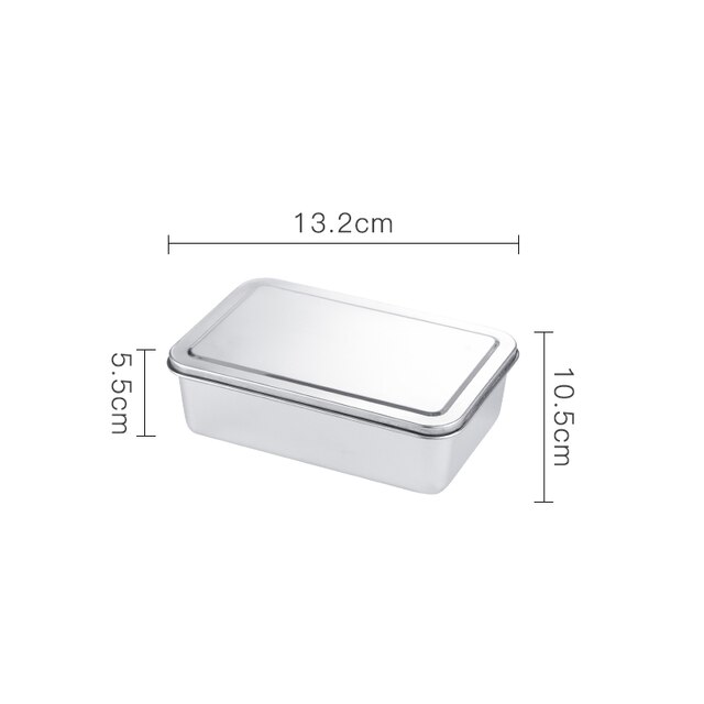 Narrow-Sided Rectangular Plate 304 Stainless Steel Deepened Flat-Bottomed Steamed Cake Pan Baking Pan Cooked Food Tray With Lid: L