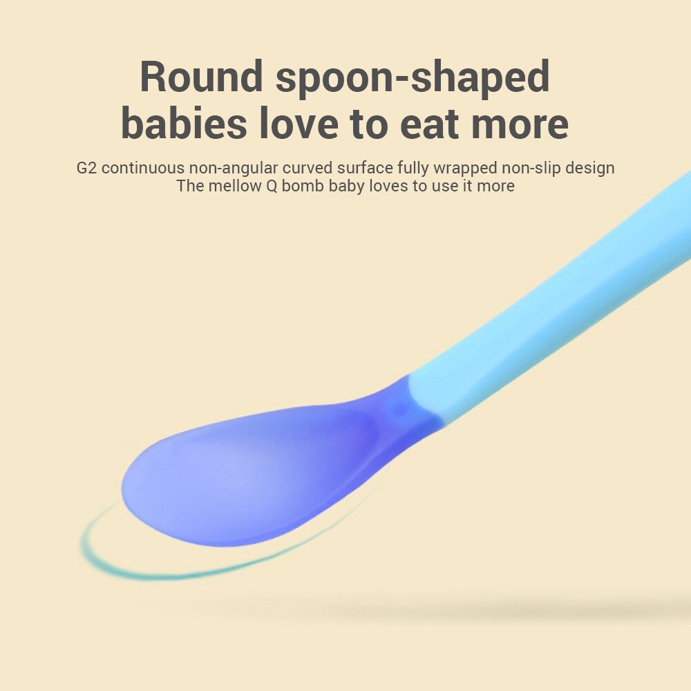 Cucharas con sensor de temperatura para niños, cucharas sensibles a la temperatura, vajilla para aprender a comer para bebé, vajilla de alimentación para chico
