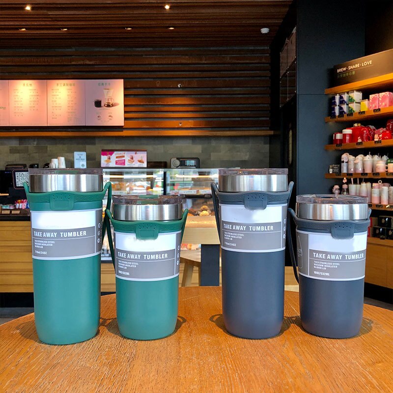 Portable Vacuum Flask Stainless Steel Water Cup Personality Large-Capacity Coffee Cup JU8