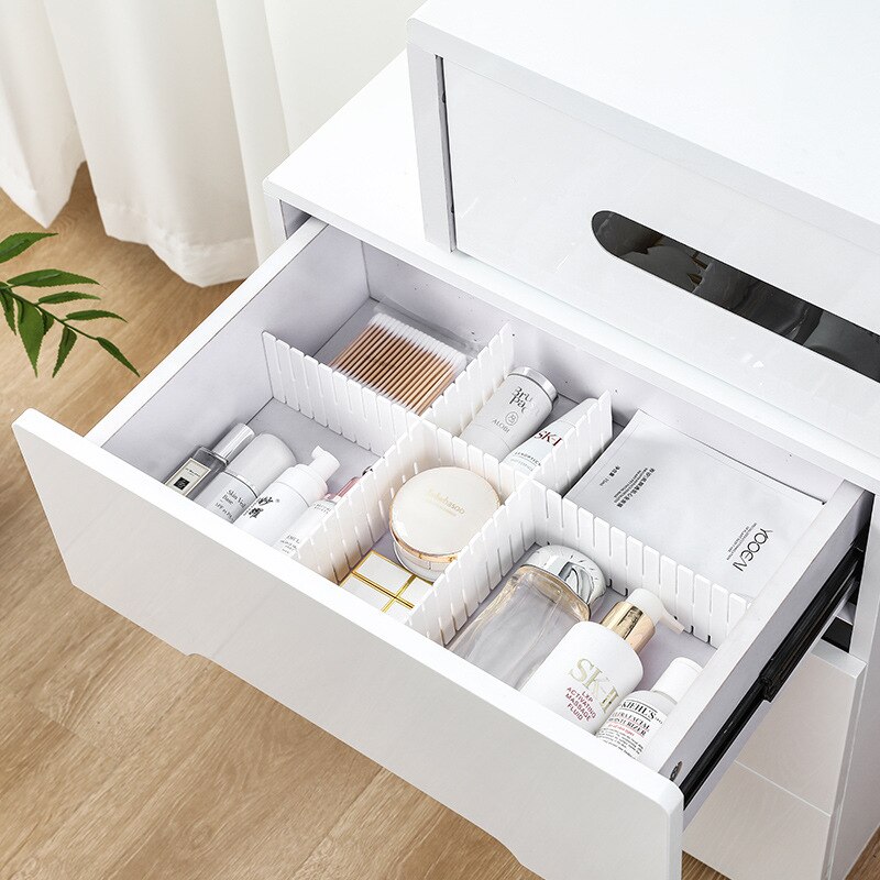 8pcs Plastic Drawer Separator Divider Partition Storage Organizer Underwear Socks makeup Clapboard Freely combine partition DIY