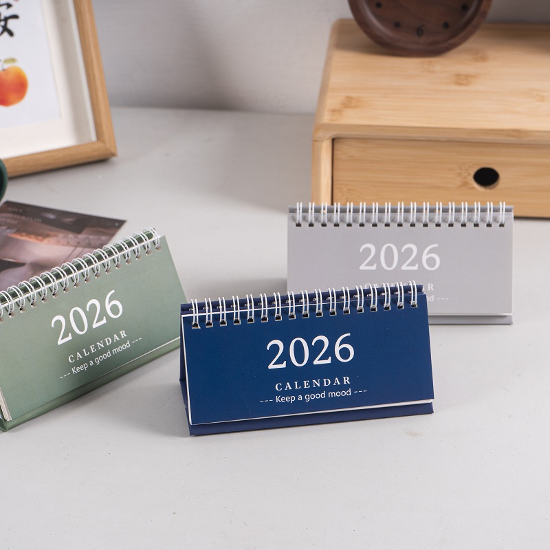 Simple Style English Mini Desk Calendar Desktop Display Portable Calendar Desktop Decoration Handmade Diary