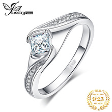 JewelryPalace Princess Cut Engagement Ring 925 Sterling Zilveren Ringen voor Vrouwen Promise Ring Wedding Ringen Zilver 925 Sieraden
