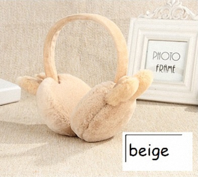 Kanin øre vinter øreværn til kvinder varme høreværn ørevarmere til piger dæk ører tke 005- hvid: Beige