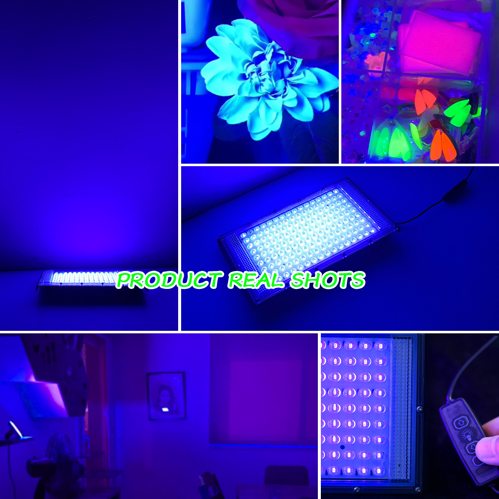 Led UV USB Floodlight 50W 100W 150W USB LED Stage Blacklight Waterproof 220V Ultraviolet Stage Lamp Disco Party Stage Backlight