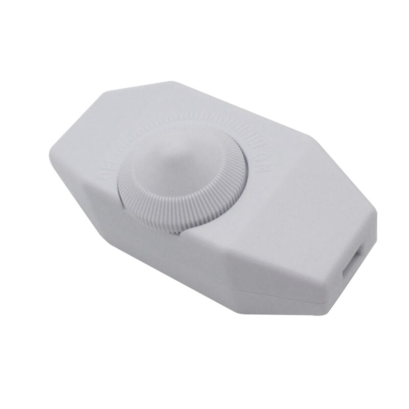 1A 220V Rotary Cord Switch Adjustable Rotary Control Switch Compact Wiring Easy Install for Bedroom Table Lamp: White